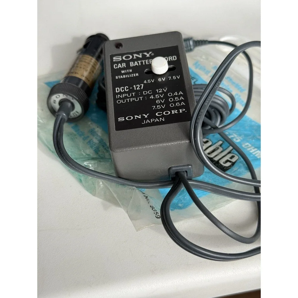 AWESOME VINTAGE SONY DCC-127 CAR BATTERY CORD 4.5V , 6V, 7.5V